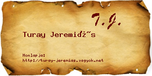 Turay Jeremiás névjegykártya